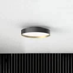 LOOM DESIGN LED-kattovalaisin Lucia musta/kullanvärinen Ø 35 cm