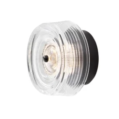 LOOM DESIGN LED-seinävalaisin Glow, musta/kirkas Ø 16 cm akryyli