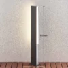 Lucande Aegisa LED-projektorivalaisin, 80 cm, antrasiitti, metalli, IP54