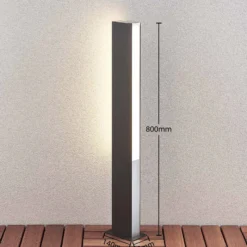 Lucande Aegisa LED-projektorivalaisin, 80 cm, antrasiitti, metalli, IP54