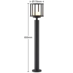 Lucande Berenike seinävalaisin, 85 cm, tummanharmaa, metallia, GX53