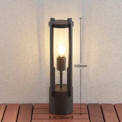 Lucande Brienne sokkelivalaisin, 50 cm, antrasiitti, metallia