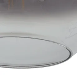 Lucande Brillar riippuvalaisin, savuharmaa, lasi, 3-lamppuinen, 128 cm