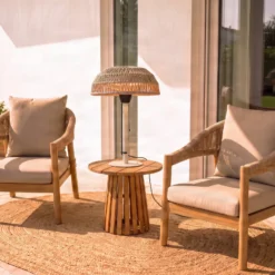 Lucande Calenza -terassilämmitin, beige, 70 cm, 1 500 W