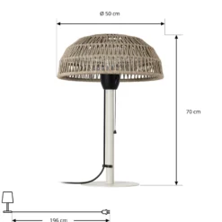 Lucande Calenza -terassilämmitin, beige, 70 cm, 1 500 W