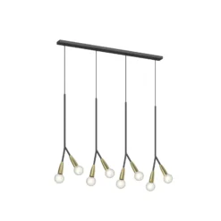 Lucande Carlea -riippuvalo, 8-lamp. musta-messinki