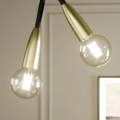 Lucande Carlea -riippuvalo, 8-lamp. musta-messinki