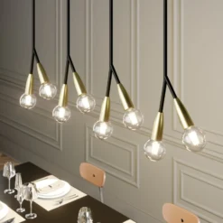 Lucande Carlea -riippuvalo, 8-lamp. musta-messinki