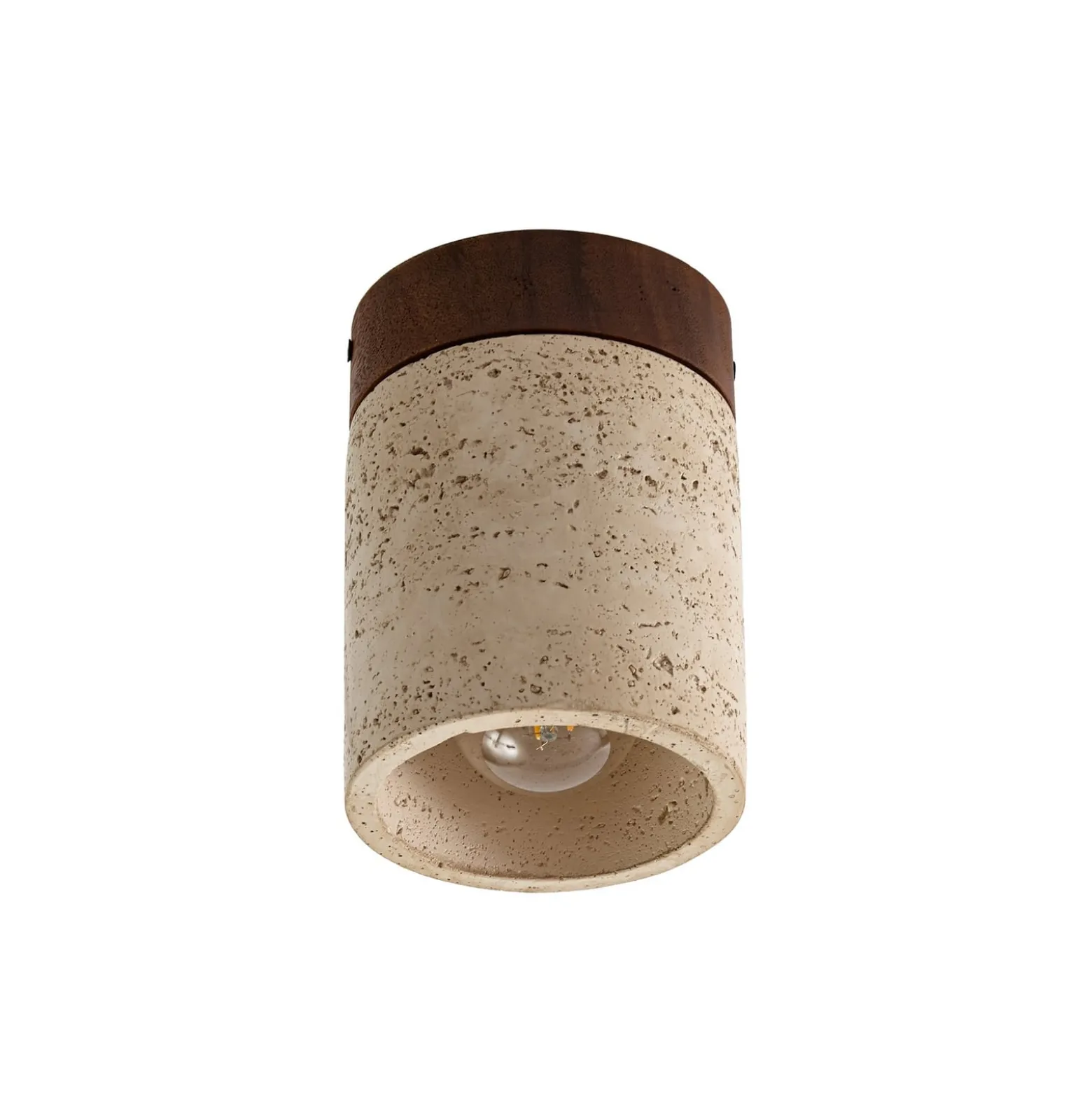 Lucande Carlotta -kattovalaisin, halkaisija 12 cm, beige, betoni, E27