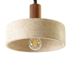 Lucande Carlotta -riippuvalaisin, 1-lamppuinen, halkaisija 27 cm, beige, betoni