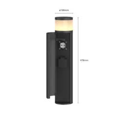 Lucande Corban polarilamppu, harmaa, ovi, pistorasiat, G9, IP44