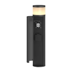 Lucande Corban polarilamppu, harmaa, ovi, pistorasiat, G9, IP44