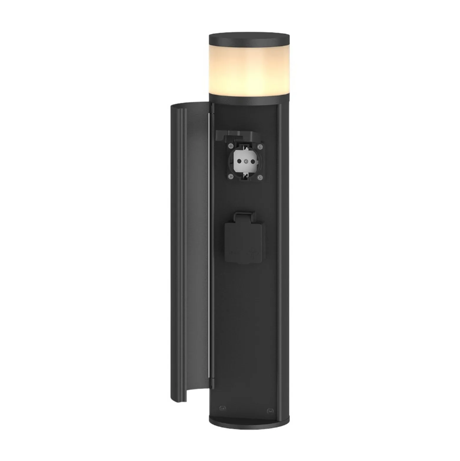 Lucande Corban polarilamppu, harmaa, ovi, pistorasiat, G9, IP44