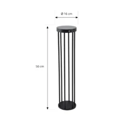 Lucande Evelis LED-aurinkokeinuvalaisin, musta, alumiini, anturi