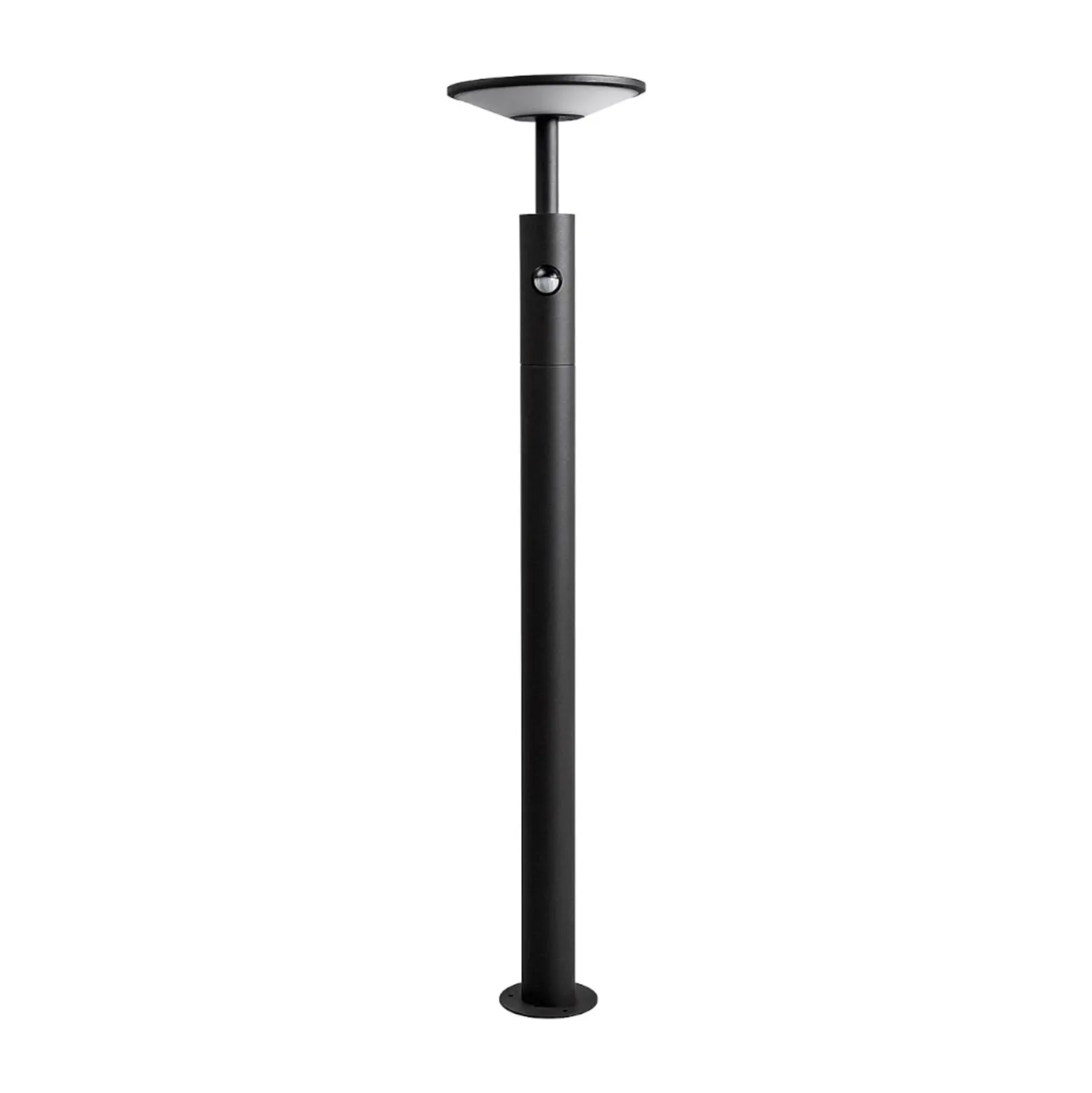 Lucande Fenia LED-pylväsvalaisin, 100 cm, anturi, IP54, antrasiittipunainen