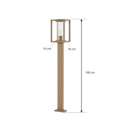 Lucande Ferda-pylväsvalaisin, 100 cm, ruskea, IP44