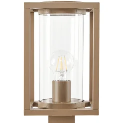 Lucande Ferda-pylväsvalaisin, 100 cm, ruskea, IP44
