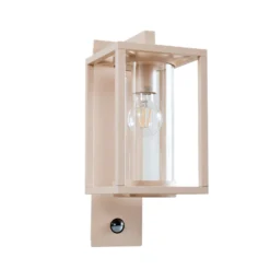 Lucande Ferda -ulkoseinävalaisin, liiketunnistin, alhaalla oleva pidin, beige