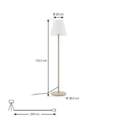 Lucande Jaimy -terassivalaisin, beige, metalli, 150 cm, E27