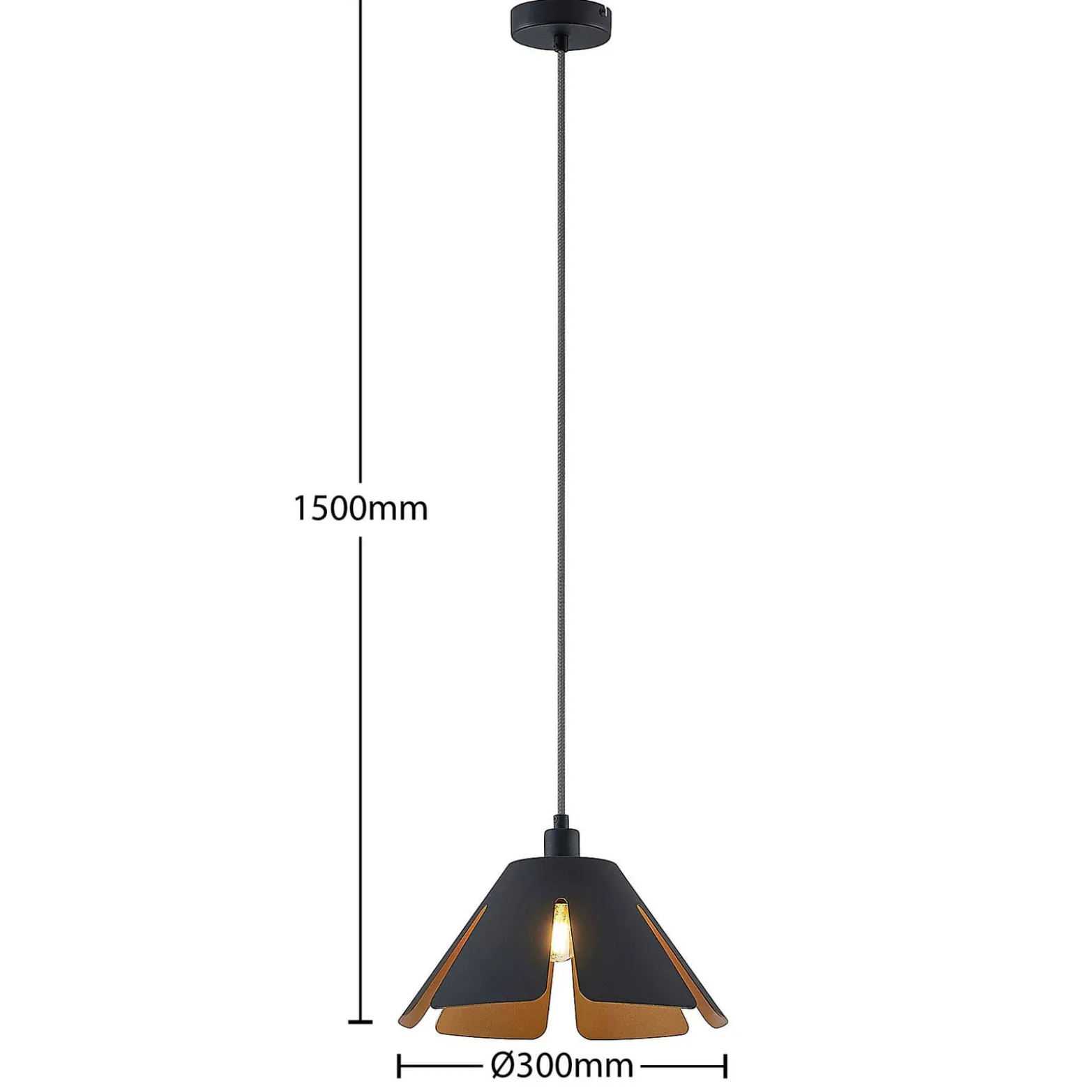 Lucande Jemmily -riippuvalo, 1-lamppuinen, 30 cm