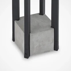 Lucande Kalisa jalkalamppu, E27, IP44, 42 cm, harmaa, metallia