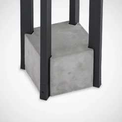 Lucande Kalisa polkuvalaisin, E27, IP44, 70 cm, harmaa, metallia