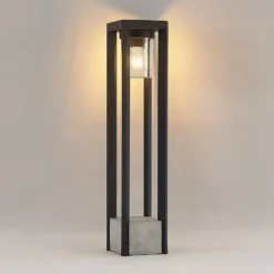 Lucande Kalisa polkuvalaisin, E27, IP44, 70 cm, harmaa, metallia