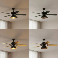 Lucande-kattotuuletin valolla, Shamoian, hiljainen, Ø 130 cm