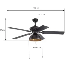 Lucande-kattotuuletin valolla, Shamoian, hiljainen, Ø 130 cm