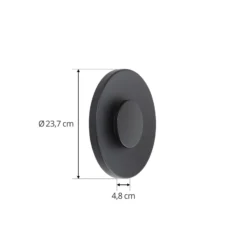Lucande Kayana LED-ulkoseinävalaisin, musta, alumiini, 24 cm