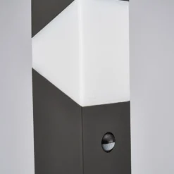 Lucande Kiran jalkalamppu, 60 cm, anturi, harmaa, IP44, E27