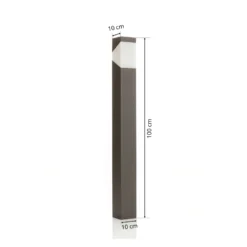 Lucande Kiran polkuvalaisin, 100 cm, harmaa, metalli, IP44, E27