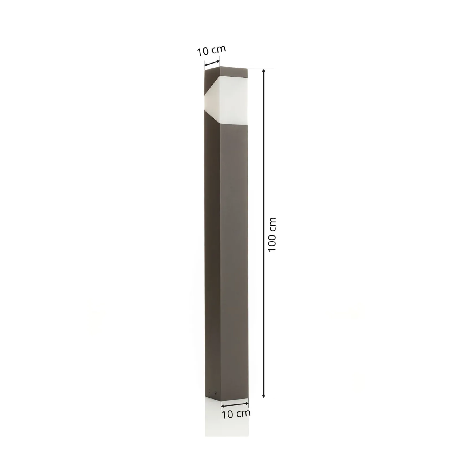 Lucande Kiran polkuvalaisin, 100 cm, harmaa, metalli, IP44, E27