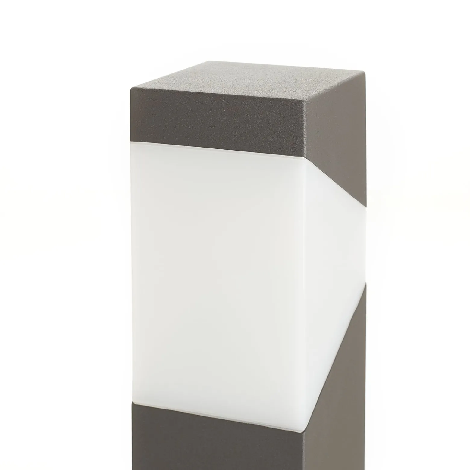 Lucande Kiran polkuvalaisin, 100 cm, harmaa, metalli, IP44, E27