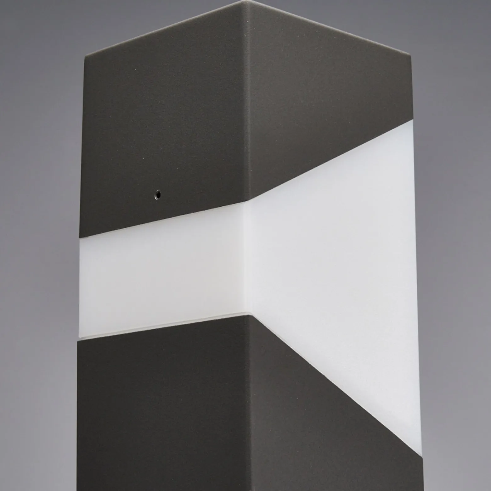 Lucande Kiran polkuvalaisin, 100 cm, harmaa, metalli, IP44, E27