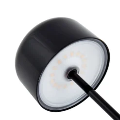 Lucande LED-akkukäyttöinen pöytävalaisin Quill, musta, CCT, himmennettävä