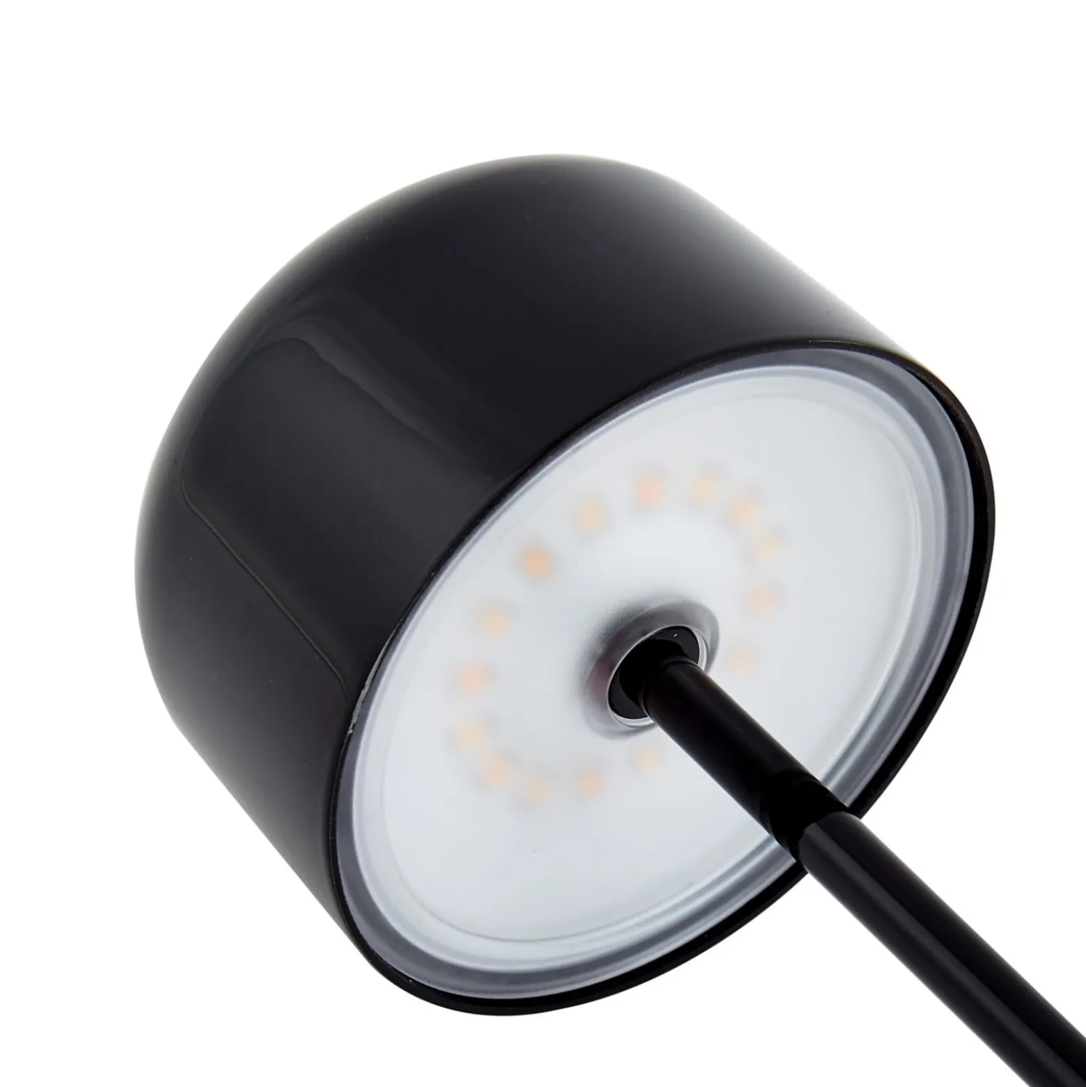 Lucande LED-akkukäyttöinen pöytävalaisin Quill, musta, CCT, himmennettävä