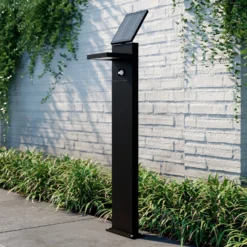 Lucande LED-aurinkoaaltolamppu Silvan, 100cm, anturilla, antrasiittia