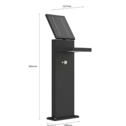 Lucande LED-aurinkoaaltolamppu Silvan, 60 cm, anturilla, antrasiittia