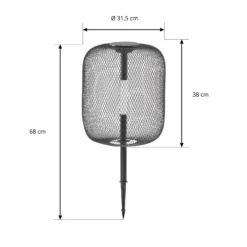 Lucande LED-aurinkokäyttöinen maakiinnitteinen valaisin Faylen, musta, IP65