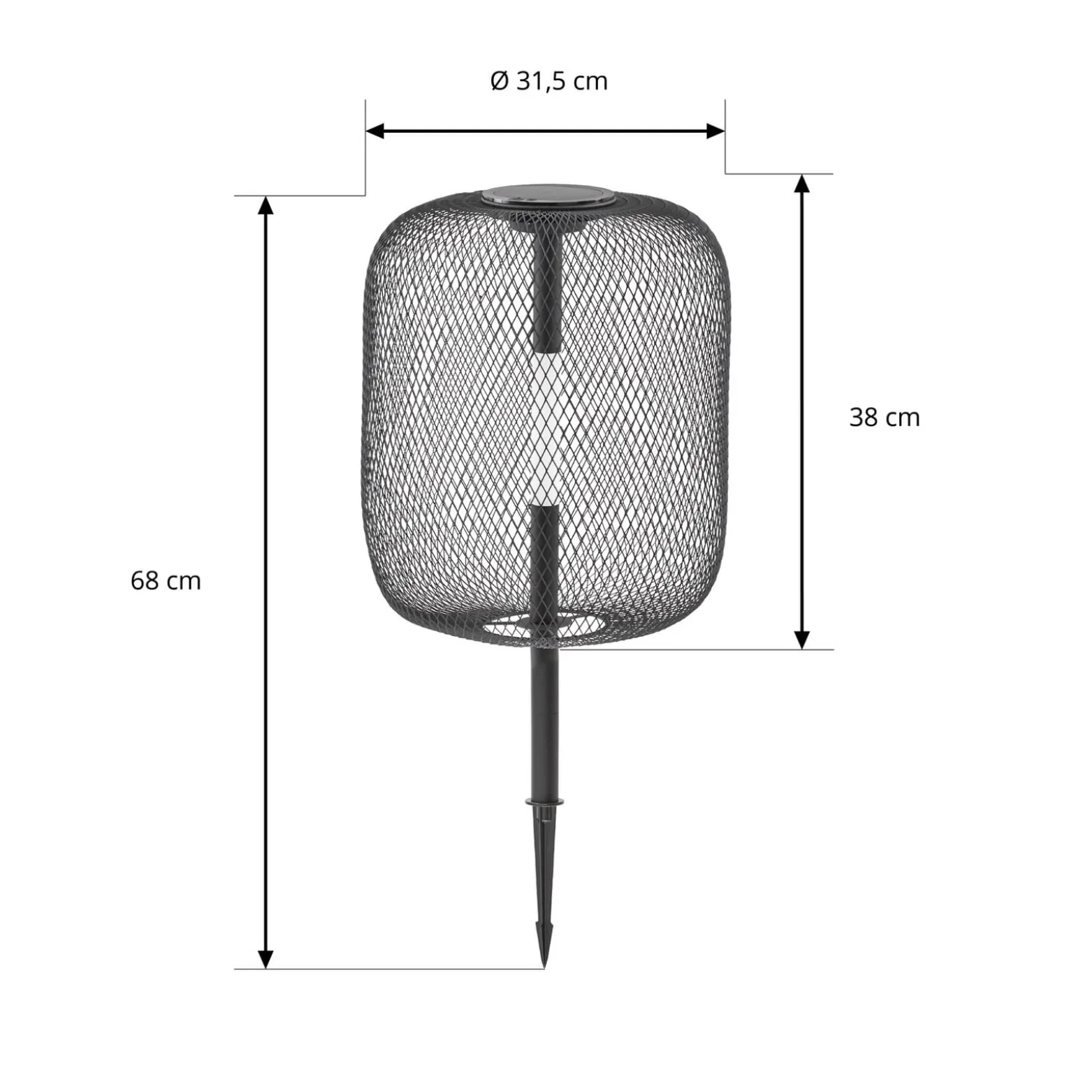 Lucande LED-aurinkokäyttöinen maakiinnitteinen valaisin Faylen, musta, IP65