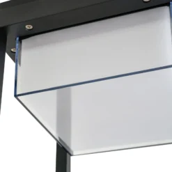 Lucande LED-aurinkopöytävalaisin Tilena, kulmikas, musta, himmennettävä