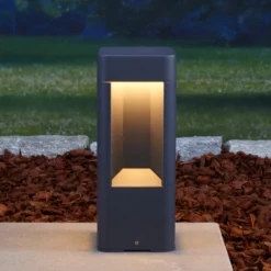 Lucande LED-jalustavalaisin Annika, antrasiitti, metalli, 30 cm