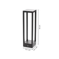 Lucande LED-jalustavalaisin Carlota, 50 cm, antrasiitti, alumiini