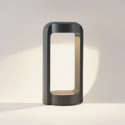 Lucande LED-jalustavalaisin Habsa, 30 cm, antrasiitti, metallia