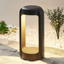 Lucande LED-jalustavalaisin Habsa, 30 cm, antrasiitti, metallia