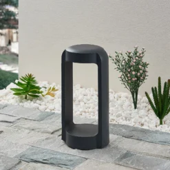 Lucande LED-jalustavalaisin Habsa, 30 cm, antrasiitti, metallia