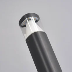 Lucande LED-jalustavalaisin Milou, korkeus 30 cm, antrasiitti, alumiini