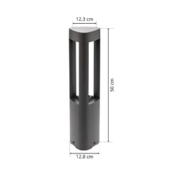 Lucande LED jalustavalaisin Pirron, 50 cm, kolmion muotoinen, IP54