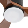 Lucande LED-kattotuuletin Brinia, halkaisija 132 cm, puu, CCT